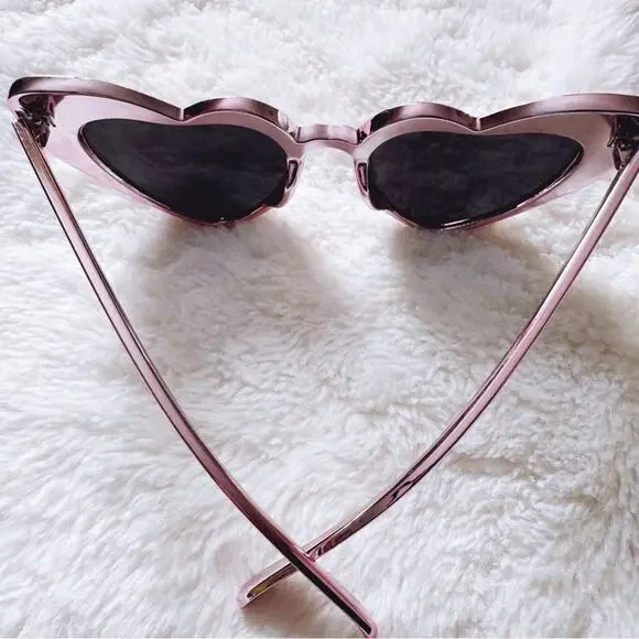 Addison Pink Heart-Shaped Sunglasses - Picture 12 of 15